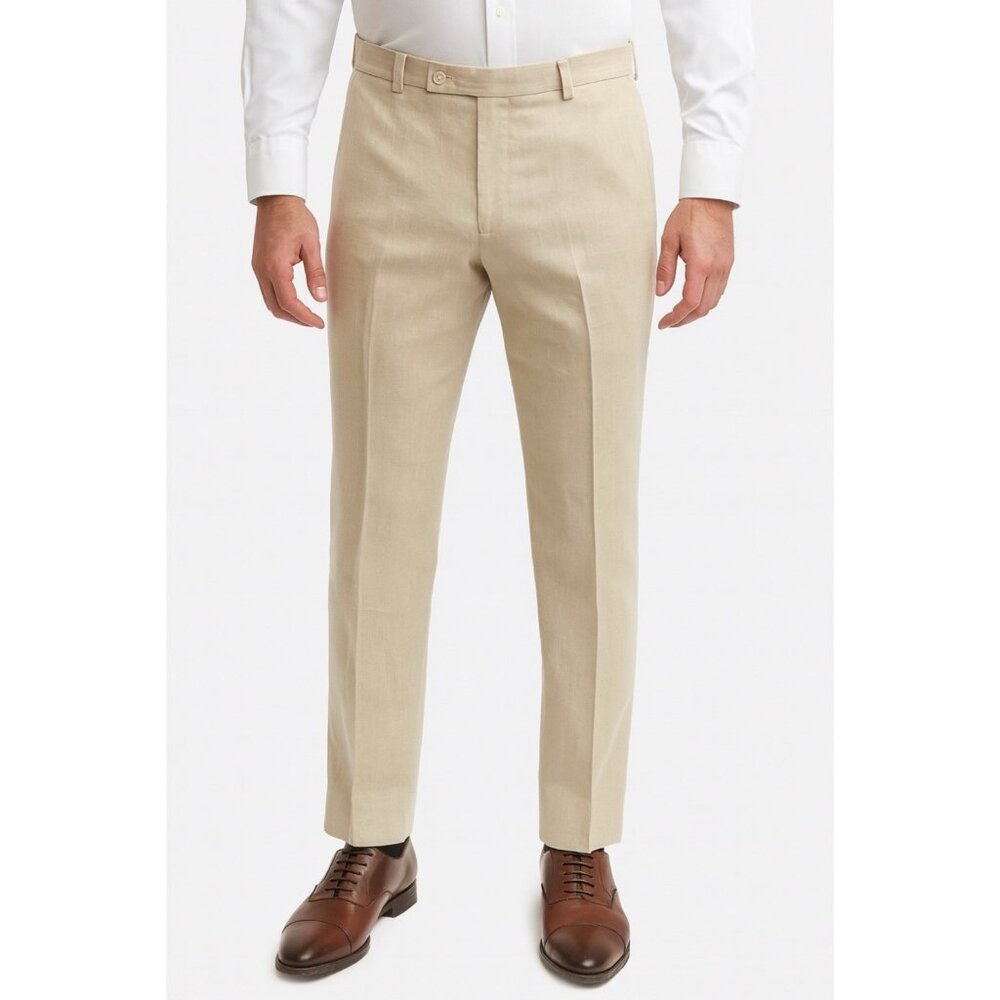 Calvin Klein Men's Classic Fit 100% Linen Chino Pants Tan 40x29